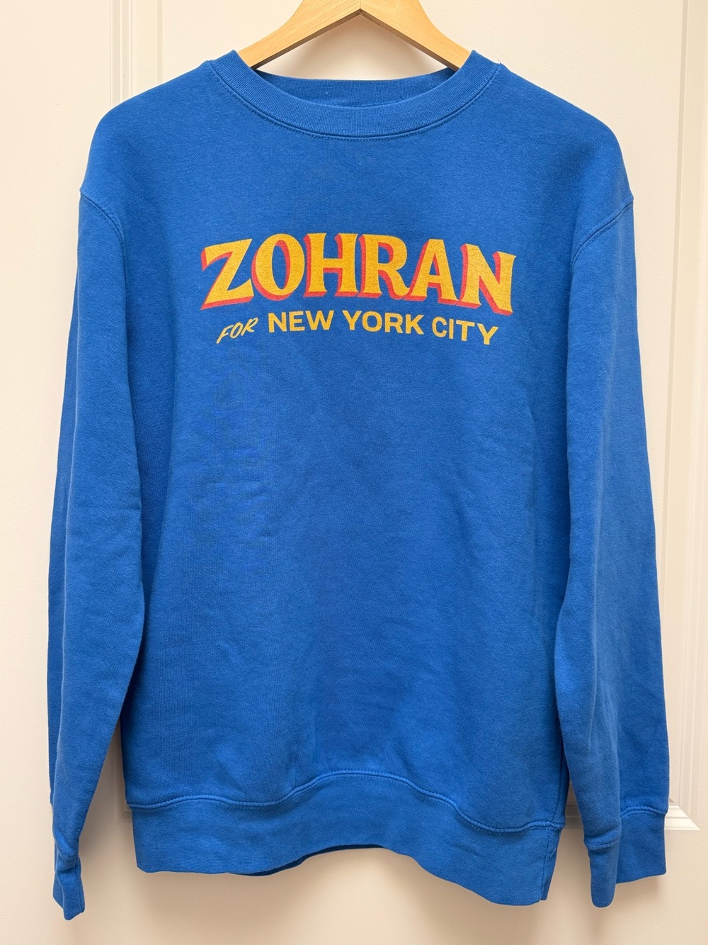 Zohran For New York City Blue Crewneck Sweatshirt Size M - Picture 2 of 9